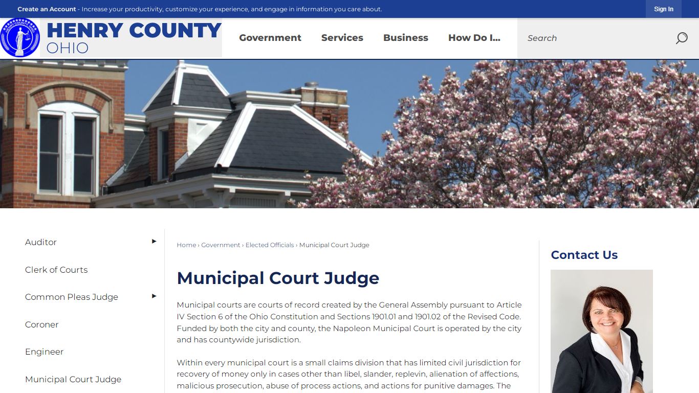 Municipal Court Judge | Henry County, OH