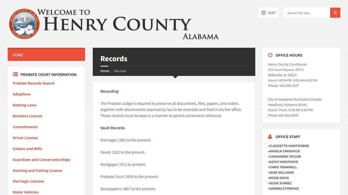 Records | Henry County, Alabama